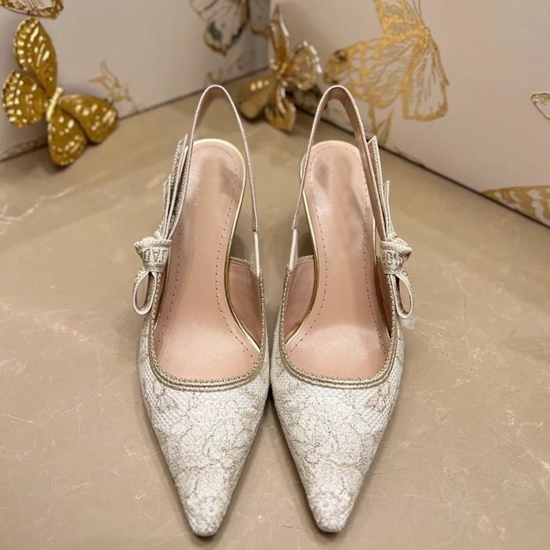 Sandales femme élégantes à bride unique avec nœud délicat en cuir raffiné - IVOIRART.COM