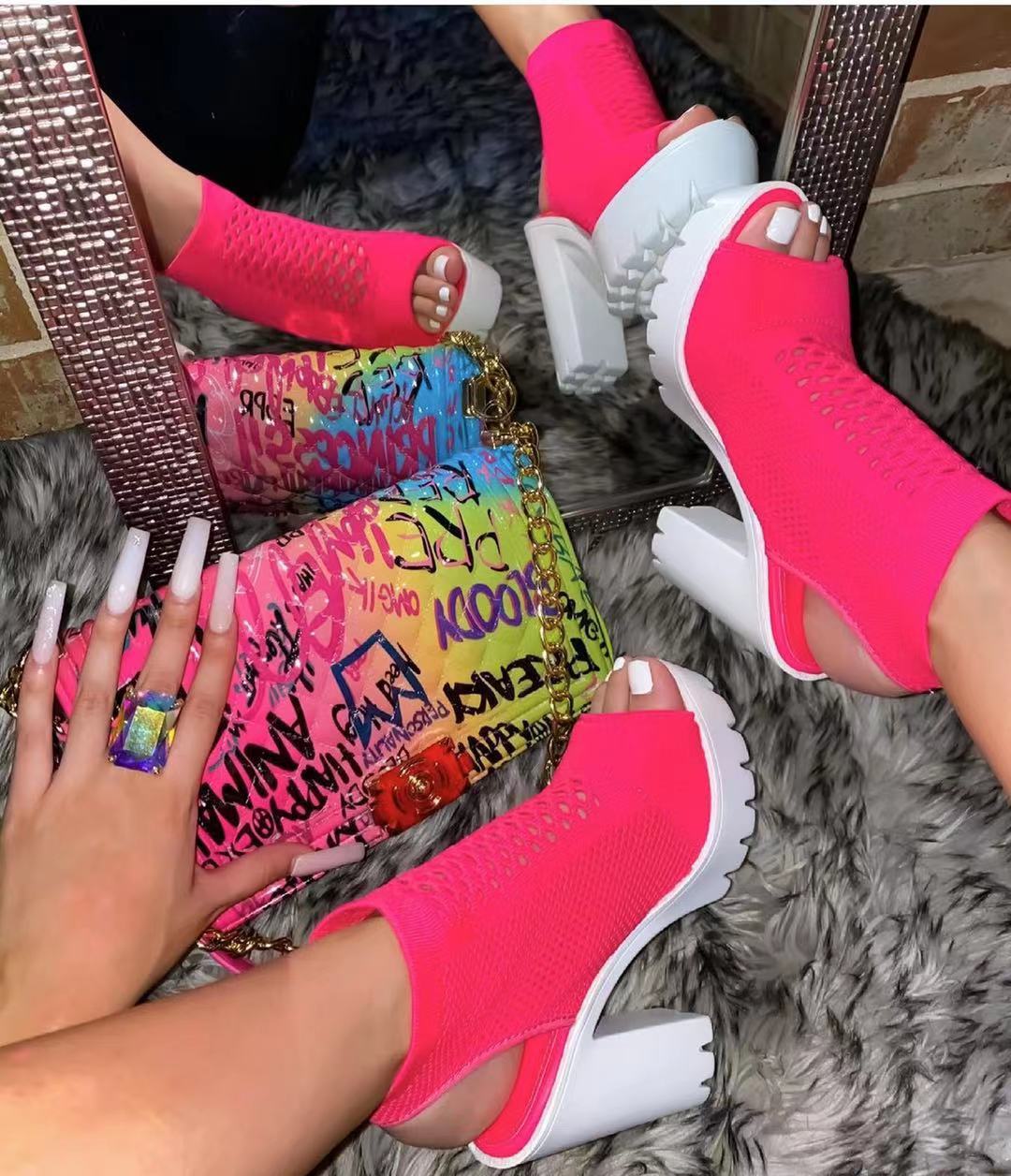 Sandales ouvertes à talons hauts pour femmes avec ouverture en bouche de poisson - IVOIRART.COM
