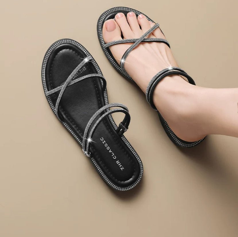 Sandales romaines réversibles élégantes parfaites avec robes et plages - IVOIRART.COM