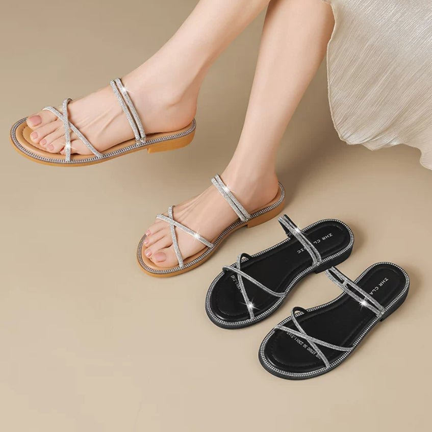 Sandales romaines réversibles élégantes parfaites avec robes et plages - IVOIRART.COM
