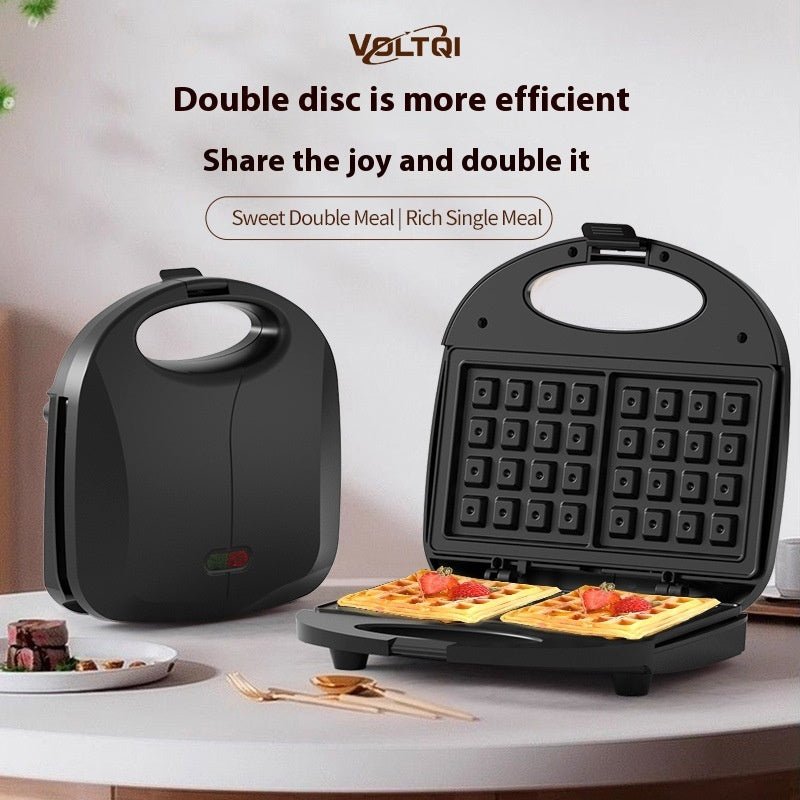Sandwichière multifonction 850W pour petit-déjeuner — Noir/Blanc, 2-3 personnes - IVOIRART.COM