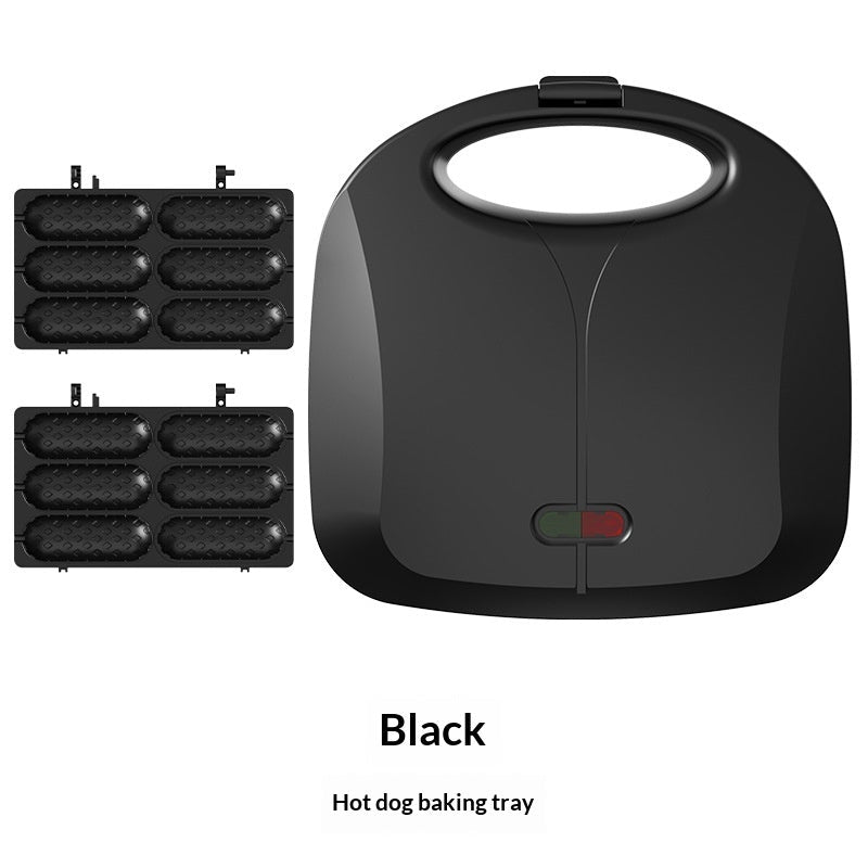 Sandwichière multifonction 850W pour petit-déjeuner — Noir/Blanc, 2-3 personnes - IVOIRART.COM