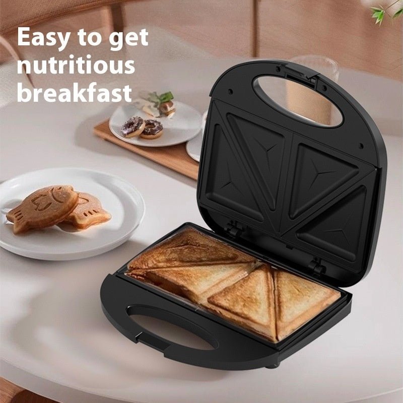Sandwichière multifonction 850W pour petit-déjeuner — Noir/Blanc, 2-3 personnes - IVOIRART.COM