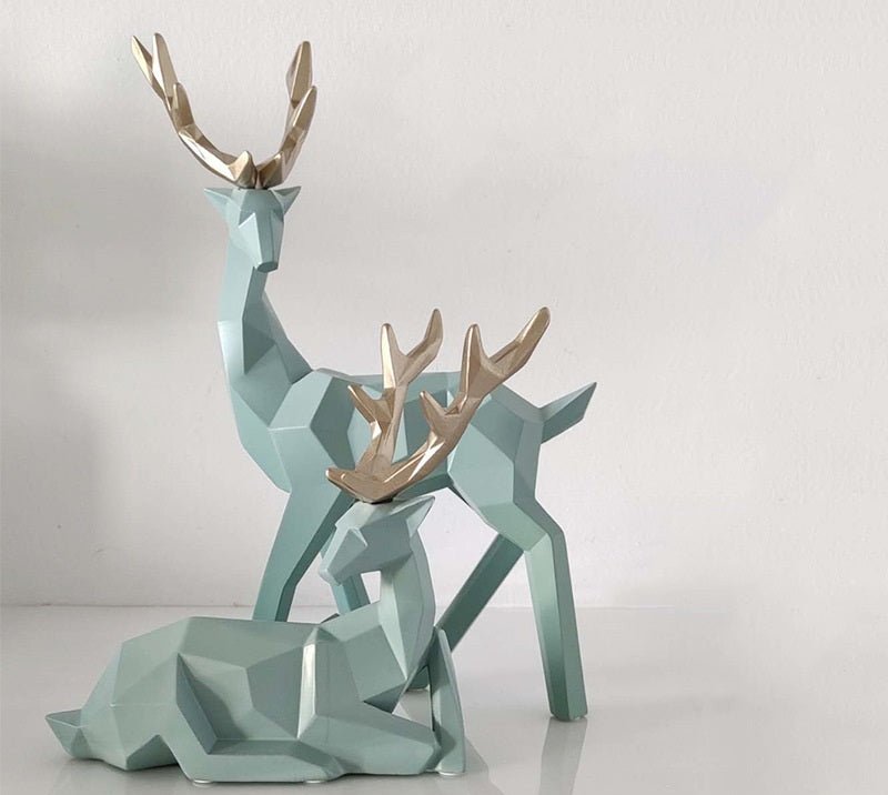 Sculpture de Cerfs en Résine Statue de Cerf Décoration Maison Moderne Élégante - IVOIRART.COM