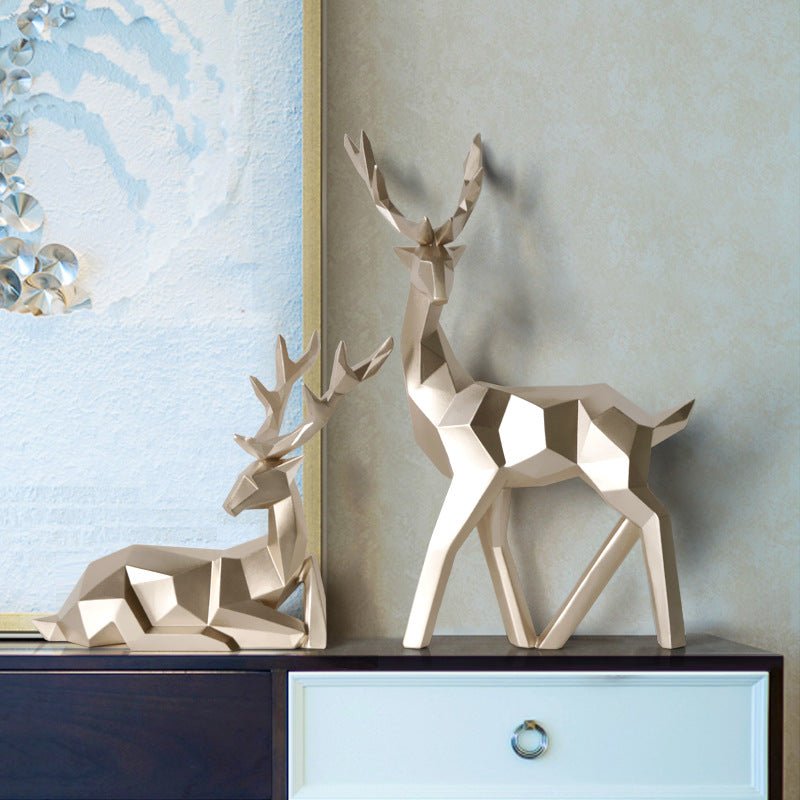 Sculpture de Cerfs en Résine Statue de Cerf Décoration Maison Moderne Élégante - IVOIRART.COM