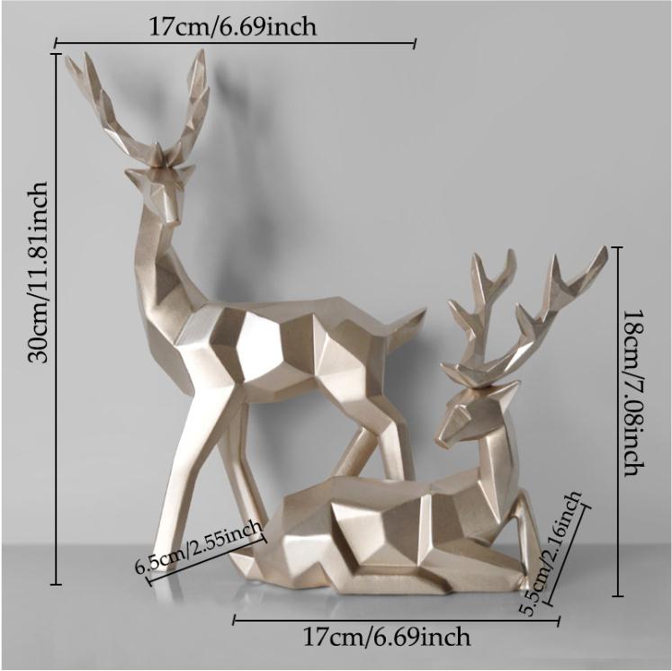 Sculpture de Cerfs en Résine Statue de Cerf Décoration Maison Moderne Élégante - IVOIRART.COM