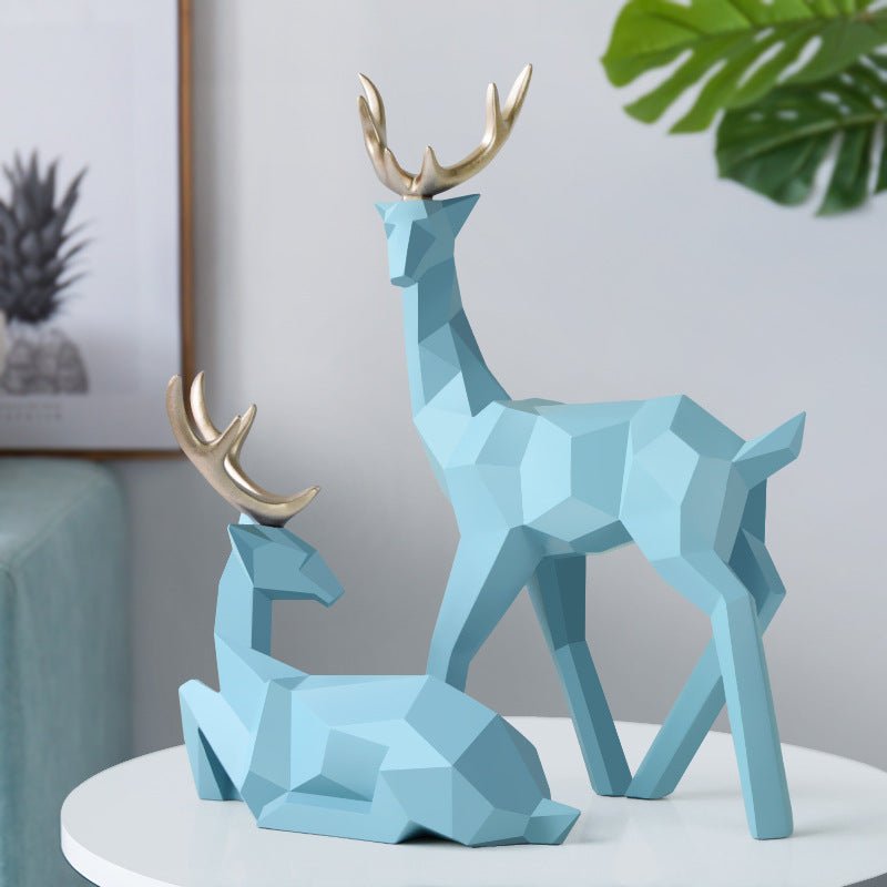 Sculpture de Cerfs en Résine Statue de Cerf Décoration Maison Moderne Élégante - IVOIRART.COM