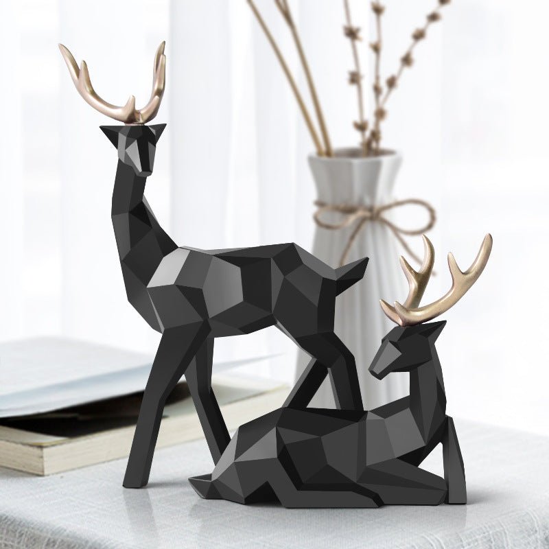 Sculpture de Cerfs en Résine Statue de Cerf Décoration Maison Moderne Élégante - IVOIRART.COM