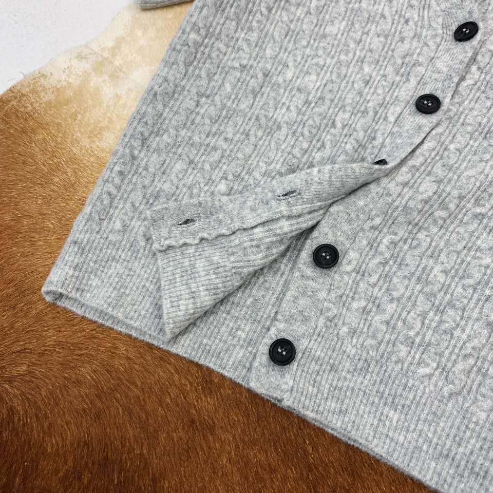 SE gilet alpaga gris tricoté cardigan col V décontracté tailles S M L urban 2529 - IVOIRART.COM