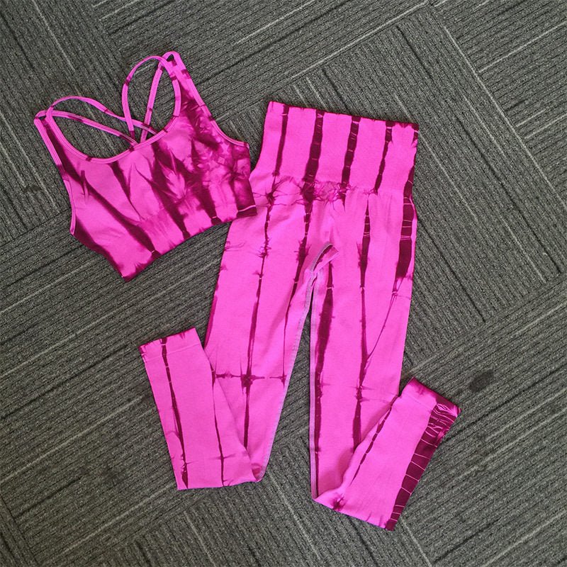 Seamless Women's Yoga Suit Fitness Exercise High Waist Gym Suit - IVOIRART.COM