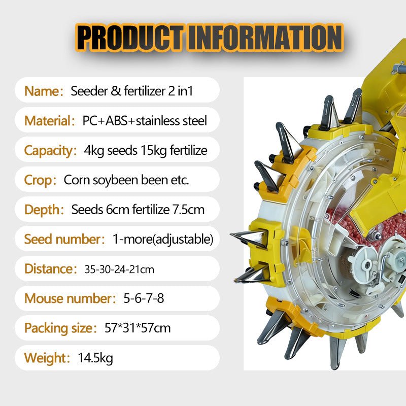 Semoir manuel 2 - en - 1 pour usage agricole avec applicateur d'engrais intégré - IVOIRART.COM