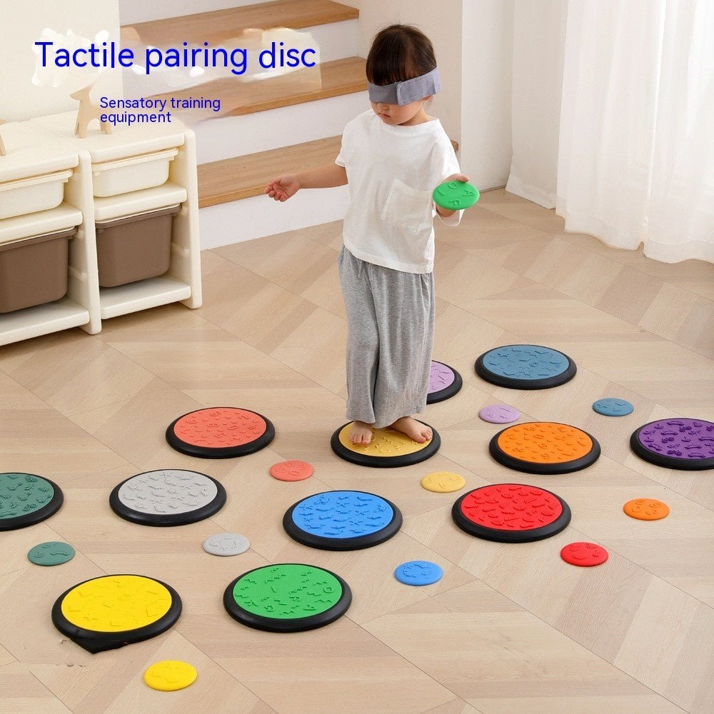 Sensory Tactile Disc Matching Toys Kindergarten Sensory Training Equipment Wood Surf Balance - IVOIRART.COM