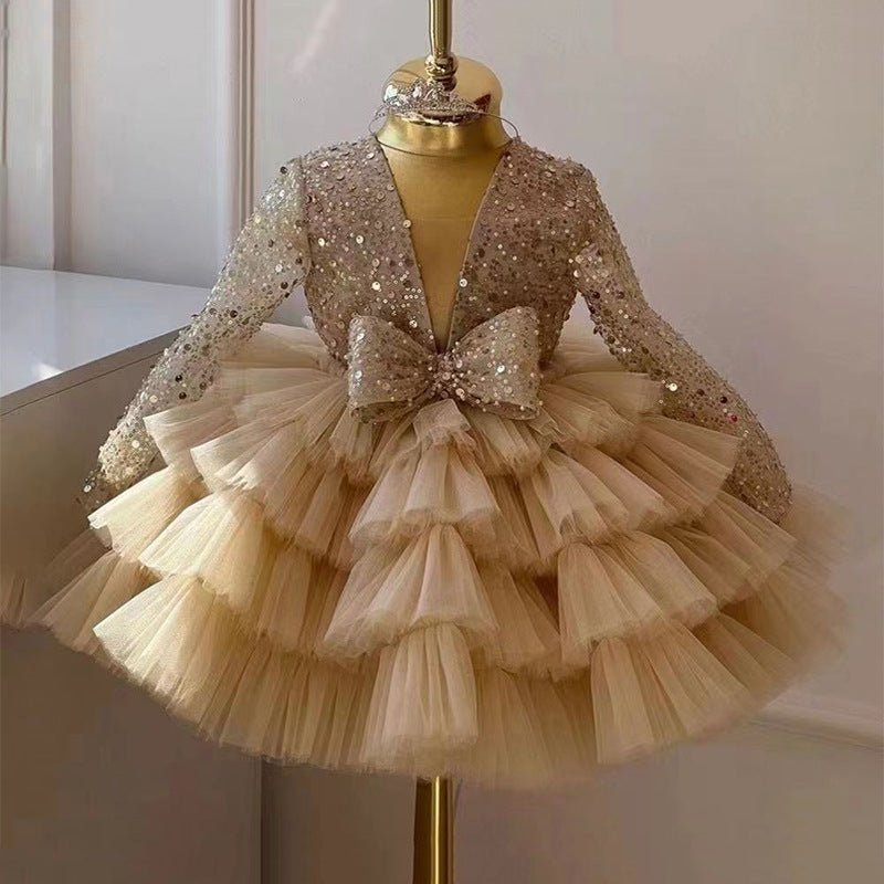Sequin Girls' Poncho Skirt Full Dress - IVOIRART.COM