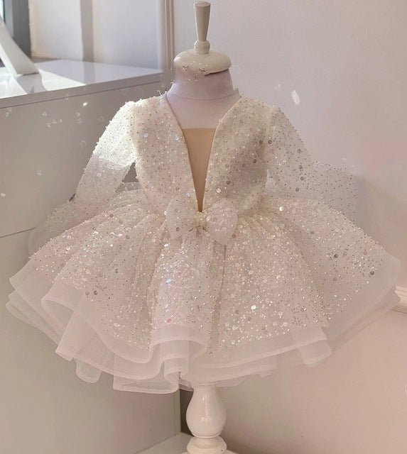 Sequin Girls' Poncho Skirt Full Dress - IVOIRART.COM