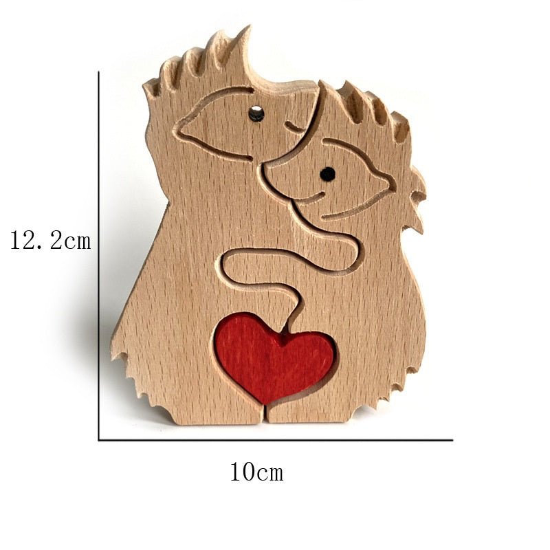Série d'Ornements en Bois pour la Fête des Mères Animaux Décoratifs - IVOIRART.COM