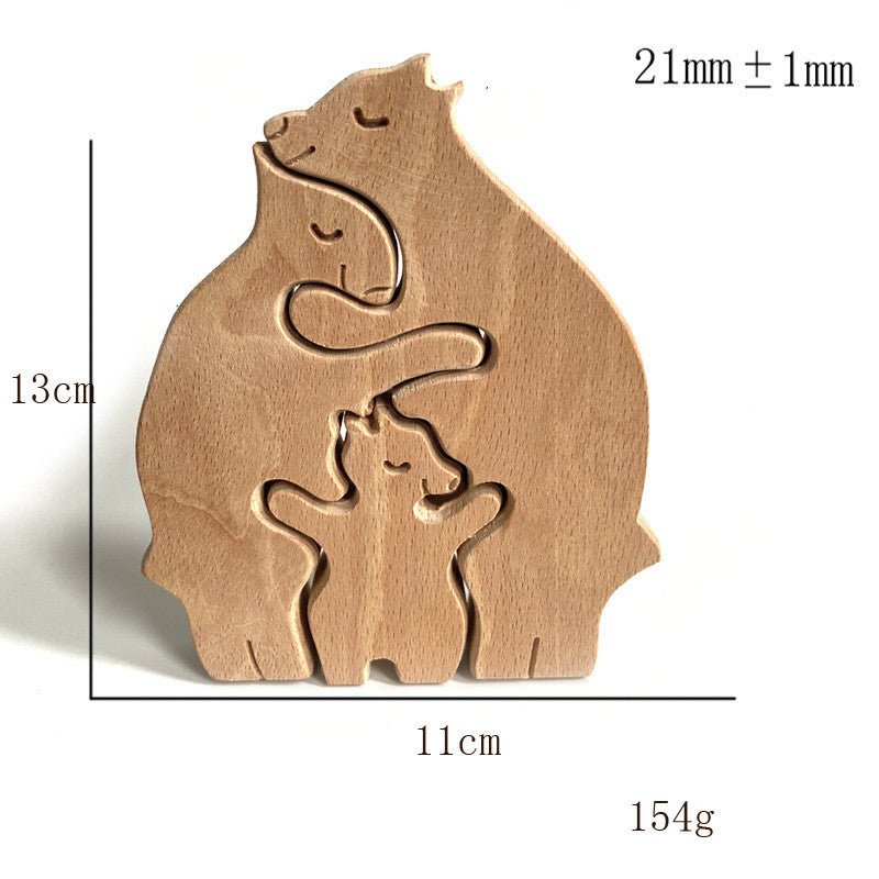 Série d'Ornements en Bois pour la Fête des Mères Animaux Décoratifs - IVOIRART.COM