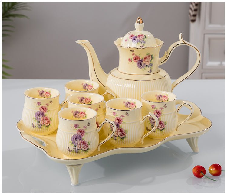 Service à thé en céramique 'Water' - Vaisselle légère et luxueuse pour la maison. - IVOIRART.COM