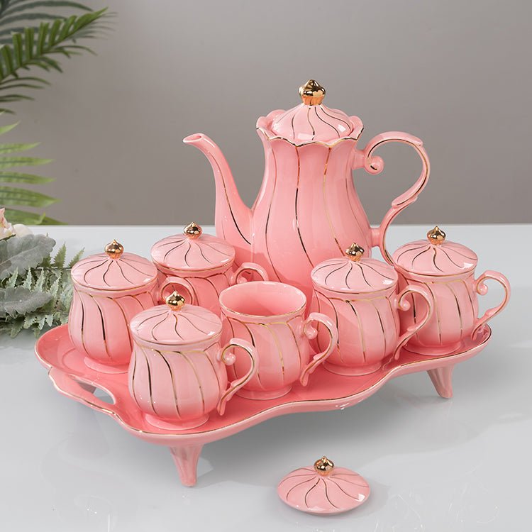 Service à thé en céramique 'Water' - Vaisselle légère et luxueuse pour la maison. - IVOIRART.COM