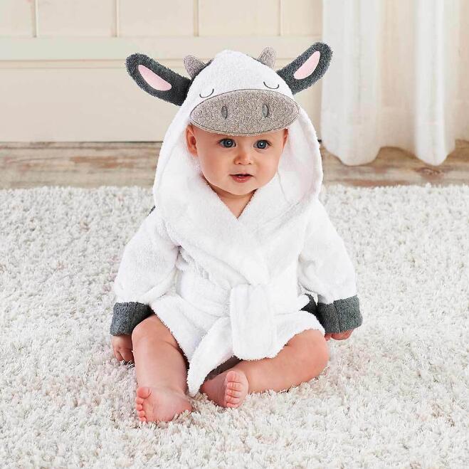 Serviettes de Bain Bébé à Modèle Mignon Animaux Cartoon avec Capuche Coton - IVOIRART.COM