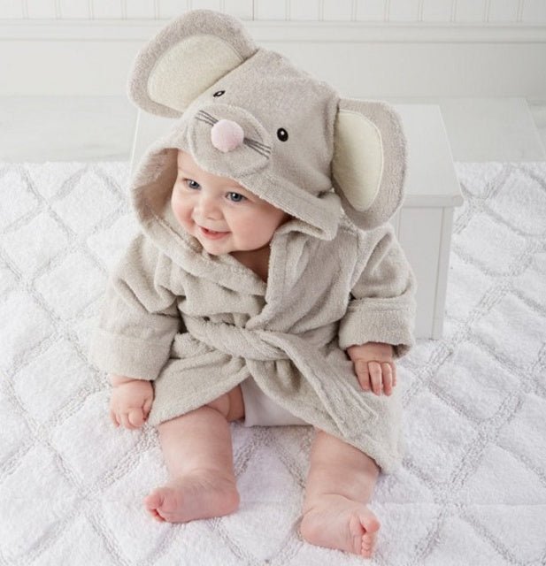 Serviettes de Bain Bébé à Modèle Mignon Animaux Cartoon avec Capuche Coton - IVOIRART.COM