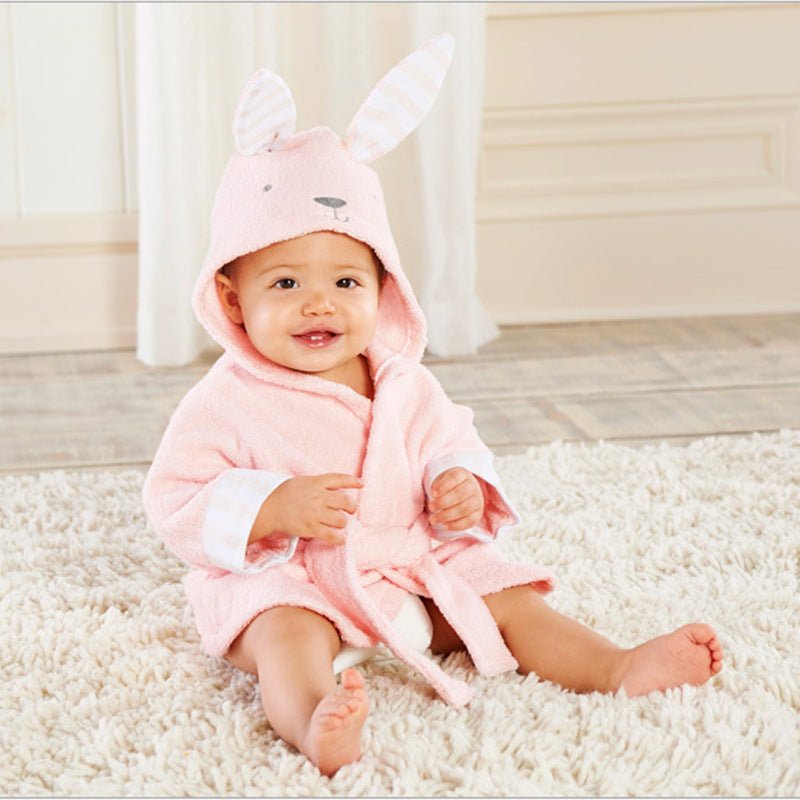 Serviettes de Bain Bébé à Modèle Mignon Animaux Cartoon avec Capuche Coton - IVOIRART.COM
