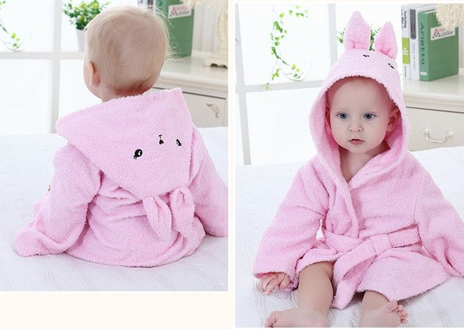 Serviettes de Bain Bébé à Modèle Mignon Animaux Cartoon avec Capuche Coton - IVOIRART.COM