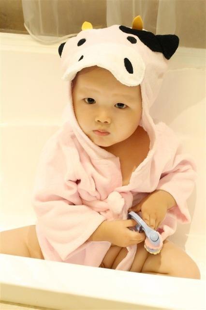 Serviettes de Bain Bébé à Modèle Mignon Animaux Cartoon avec Capuche Coton - IVOIRART.COM
