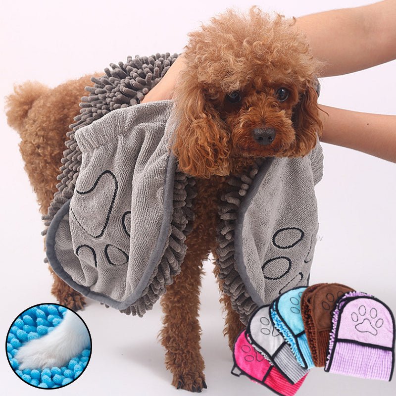 Serviettes ultra - absorbantes en microfibre pour chiens et chats - Peignoir de bain - IVOIRART.COM