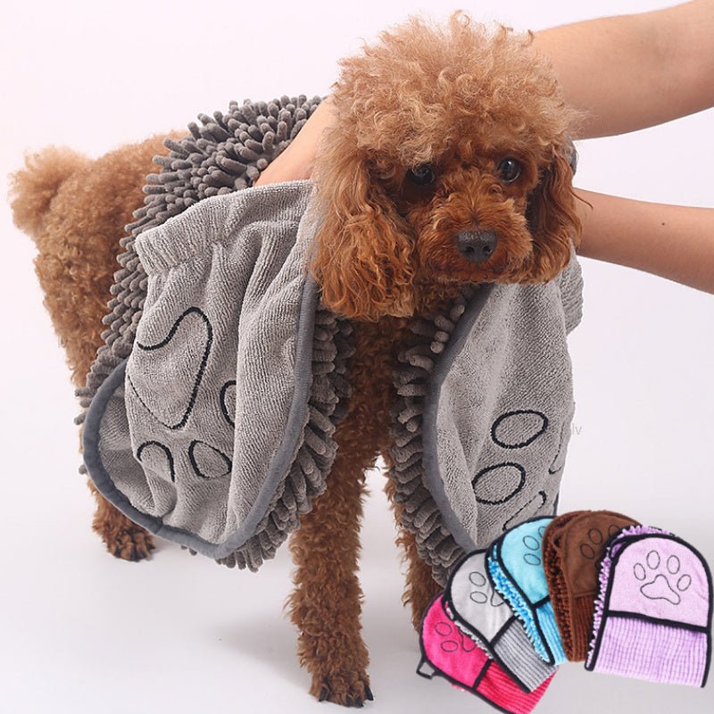 Serviettes ultra - absorbantes en microfibre pour chiens et chats - Peignoir de bain - IVOIRART.COM