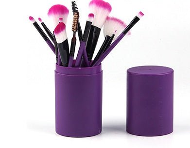 Set de 12 pinceaux de maquillage pour blush, ombres à paupières, cils et highlighter - IVOIRART.COM