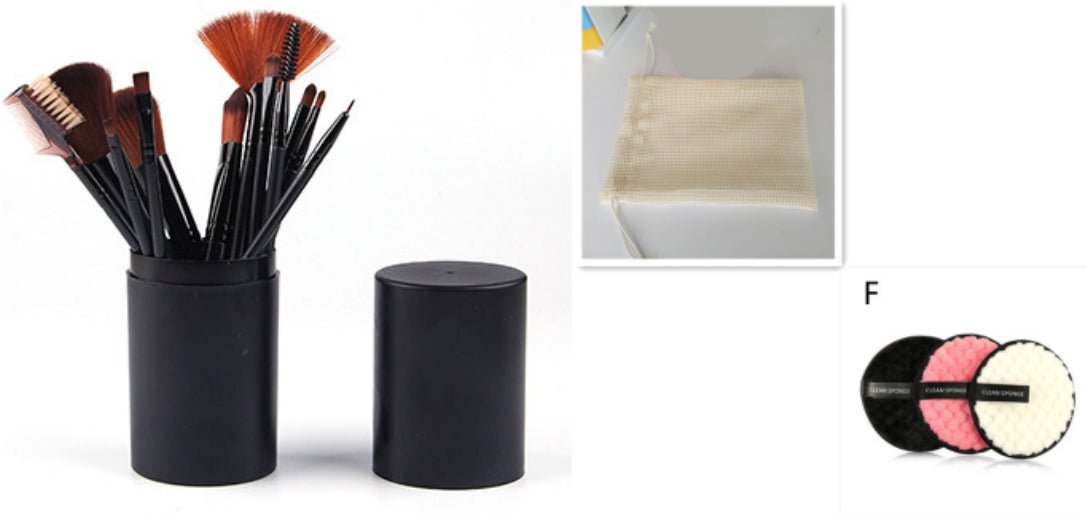 Set de 12 pinceaux de maquillage pour blush, ombres à paupières, cils et highlighter - IVOIRART.COM