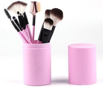 Set de 12 pinceaux de maquillage pour blush, ombres à paupières, cils et highlighter - IVOIRART.COM