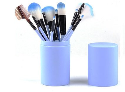 Set de 12 pinceaux de maquillage pour blush, ombres à paupières, cils et highlighter - IVOIRART.COM