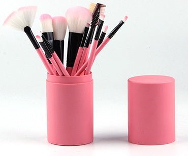 Set de 12 pinceaux de maquillage pour blush, ombres à paupières, cils et highlighter - IVOIRART.COM