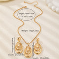 Set de bijoux femmes euro-américain — pendentif goutte et cercle géométrique Or. - IVOIRART.COM