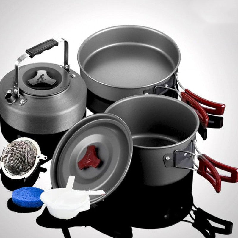 Set de cuisine de pique-nique complet avec casseroles et poêle pour camping - IVOIRART.COM