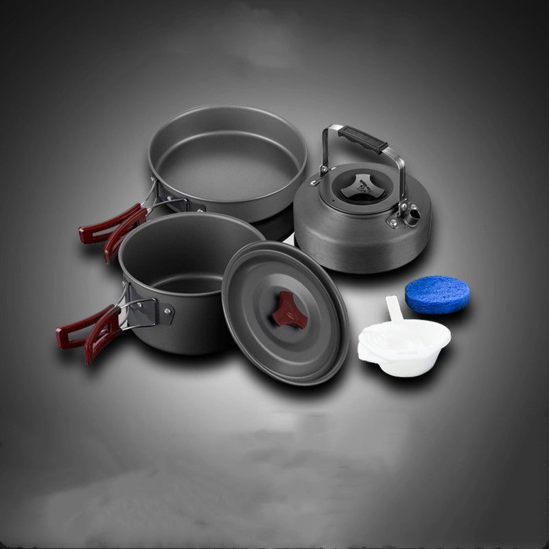Set de cuisine de pique-nique complet avec casseroles et poêle pour camping - IVOIRART.COM