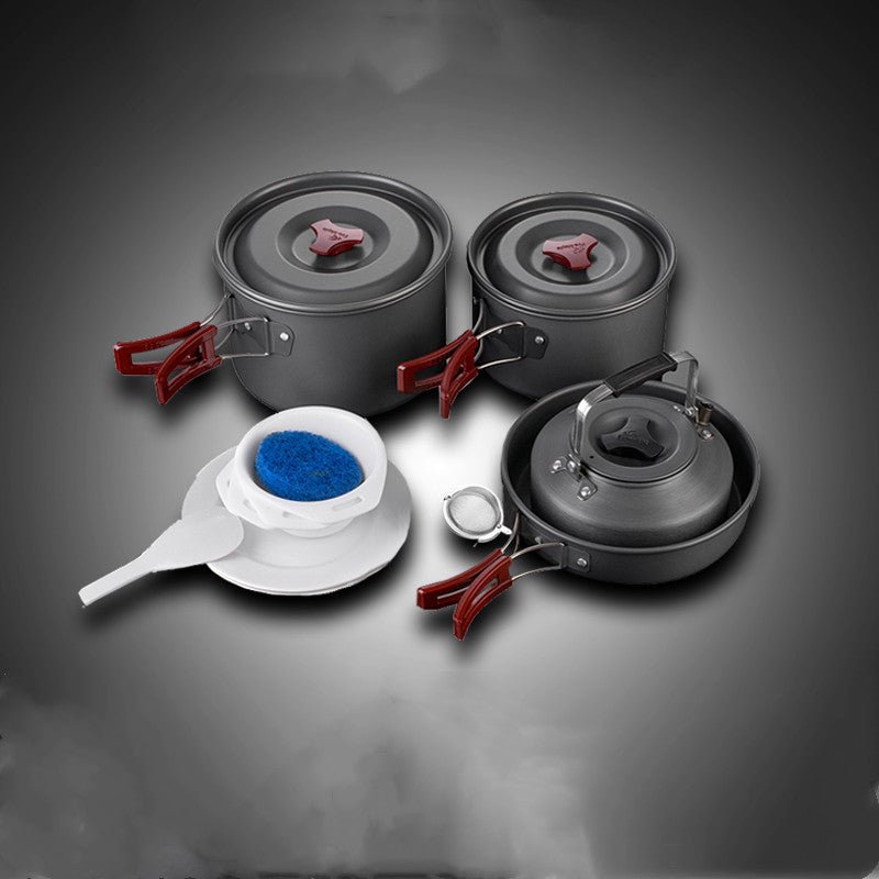 Set de cuisine de pique-nique complet avec casseroles et poêle pour camping - IVOIRART.COM