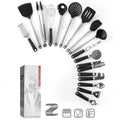 Set d'Ustensiles de Cuisine en Silicone avec Spatule et Cuillère, 16 pièces noir - IVOIRART.COM