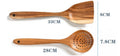 Set d'ustensiles de cuisine en teck naturel : cuillère, louche, spatule, écumoire, passoire à riz, outils pratiques - IVOIRART.COM