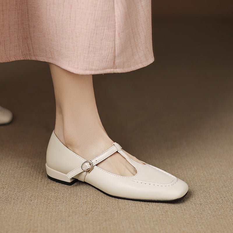 Sewn Womens Peep Toe Pumps T-strap Design Sizes - IVOIRART.COM