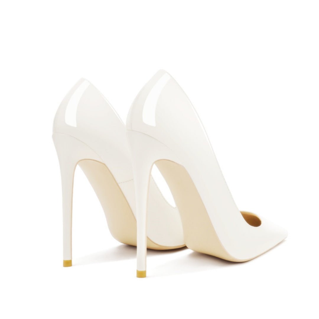 Sharp Pointed Sexy Slim Heel Plus Size High Heels Black - IVOIRART.COM
