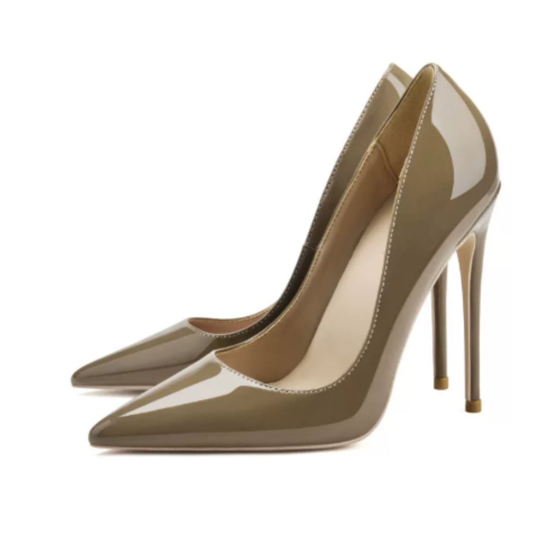 Sharp Pointed Sexy Slim Heel Plus Size High Heels Black - IVOIRART.COM
