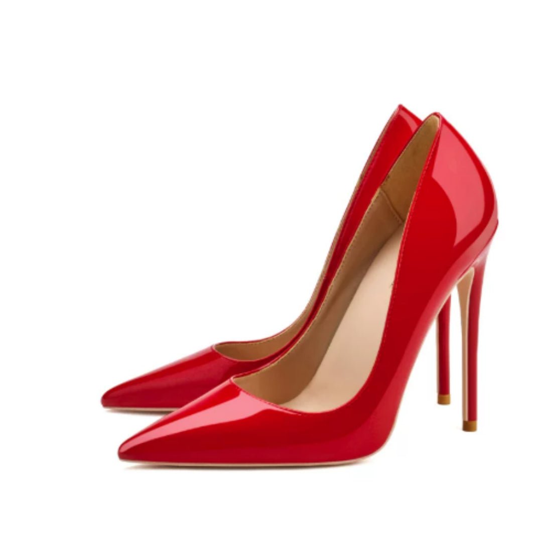 Sharp Pointed Sexy Slim Heel Plus Size High Heels Black - IVOIRART.COM