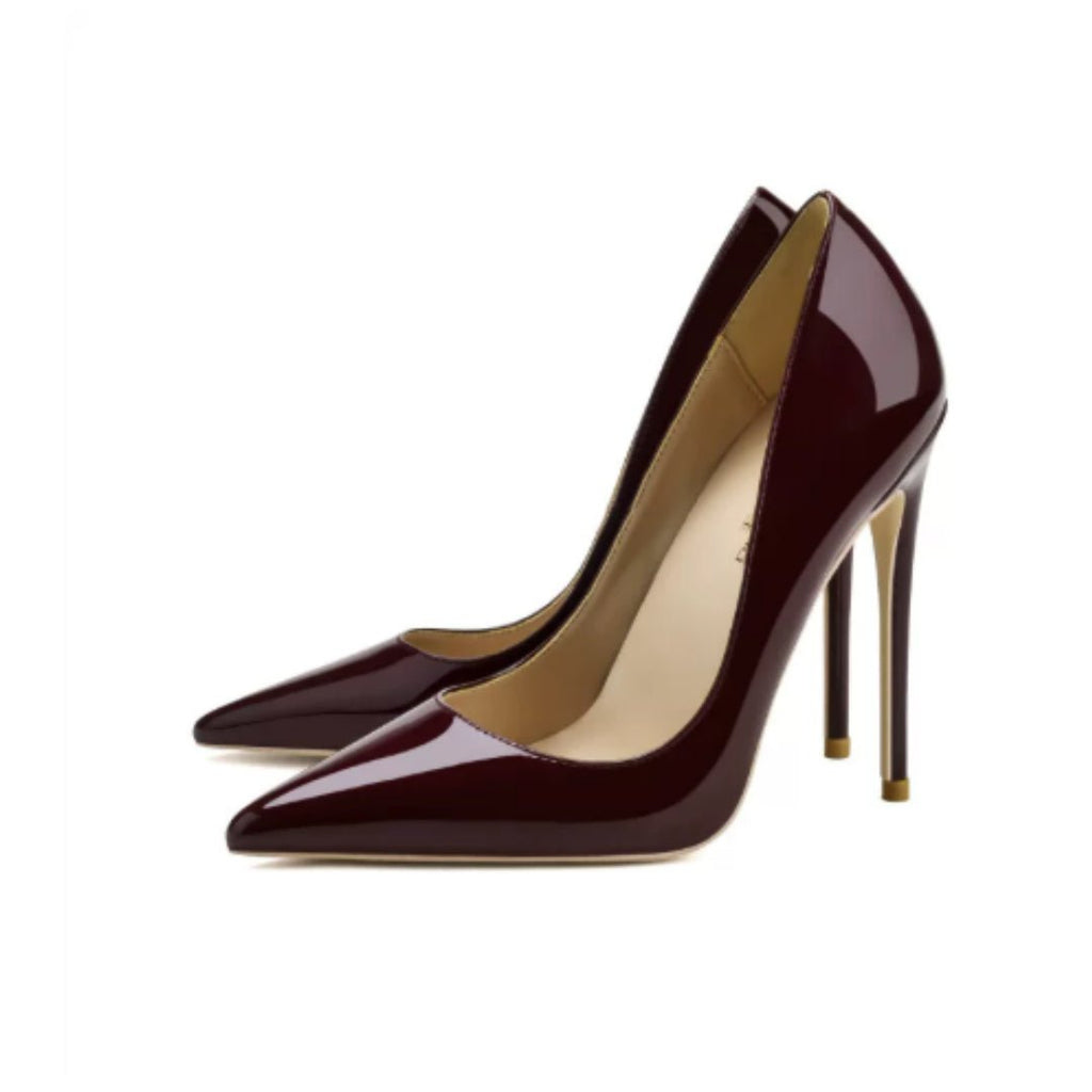 Sharp Pointed Sexy Slim Heel Plus Size High Heels Black - IVOIRART.COM