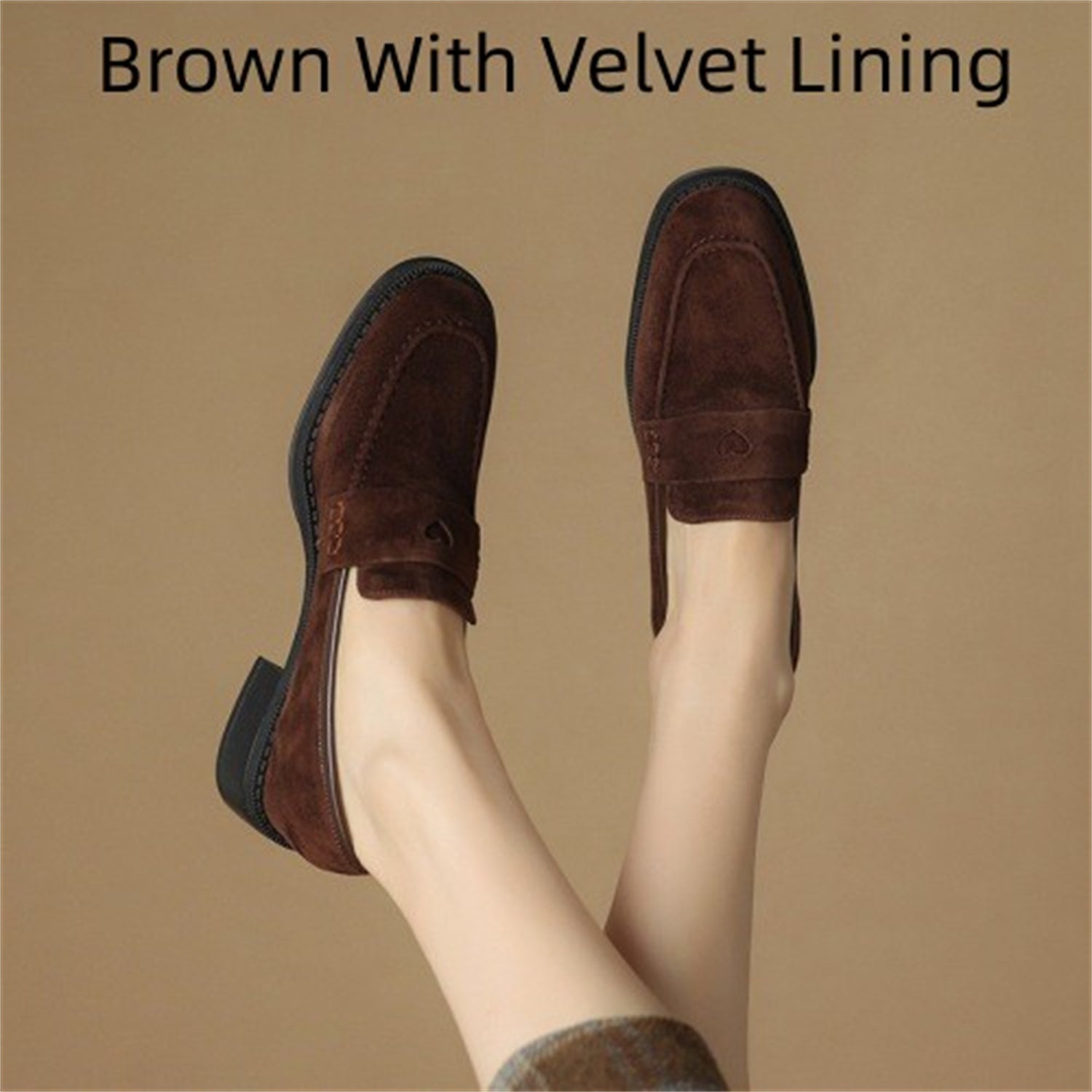 Sheepskin Chunky Heel Pumps Women Spring Concise - IVOIRART.COM