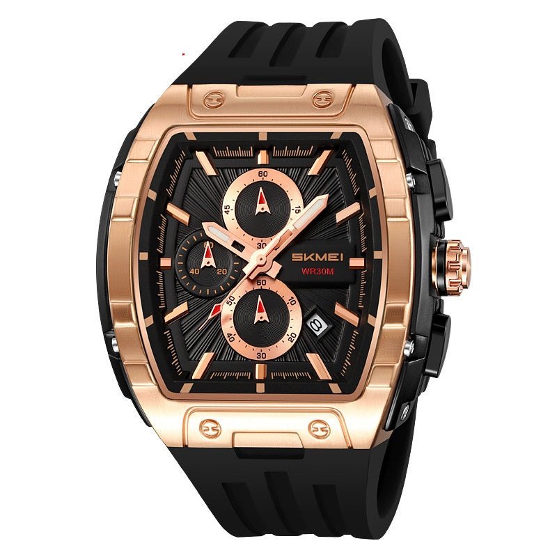 Shishi Mei Multi-function Chronograph Three-hand Barrel-shaped Quartz Men's Watch - IVOIRART.COM