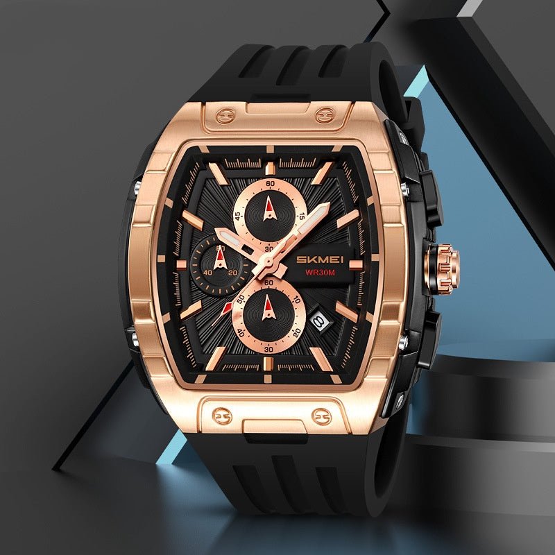 Shishi Mei Multi-function Chronograph Three-hand Barrel-shaped Quartz Men's Watch - IVOIRART.COM