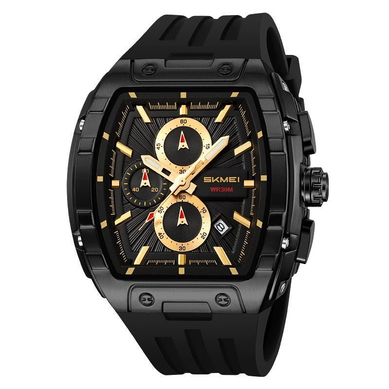 Shishi Mei Multi-function Chronograph Three-hand Barrel-shaped Quartz Men's Watch - IVOIRART.COM
