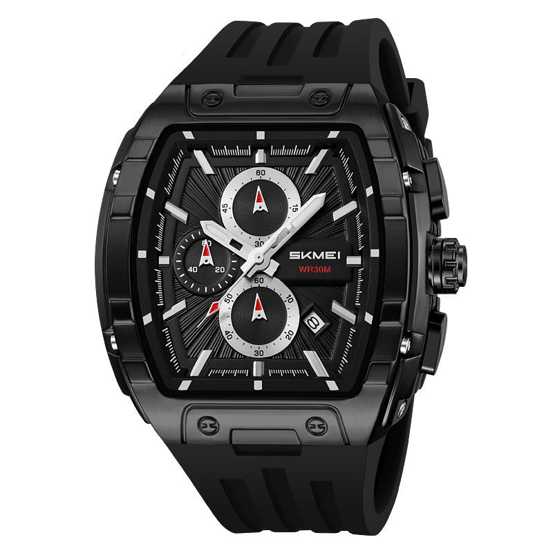 Shishi Mei Multi-function Chronograph Three-hand Barrel-shaped Quartz Men's Watch - IVOIRART.COM